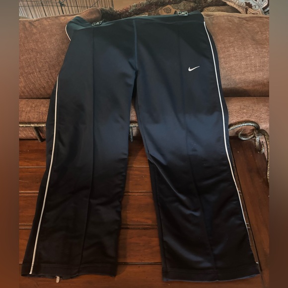 Nike Black Pants with White Stripes - Picture 1 of 4
